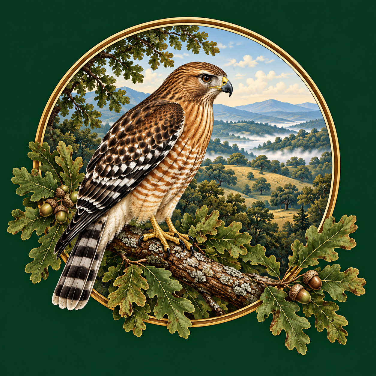 Naturalist illustration representing raptors